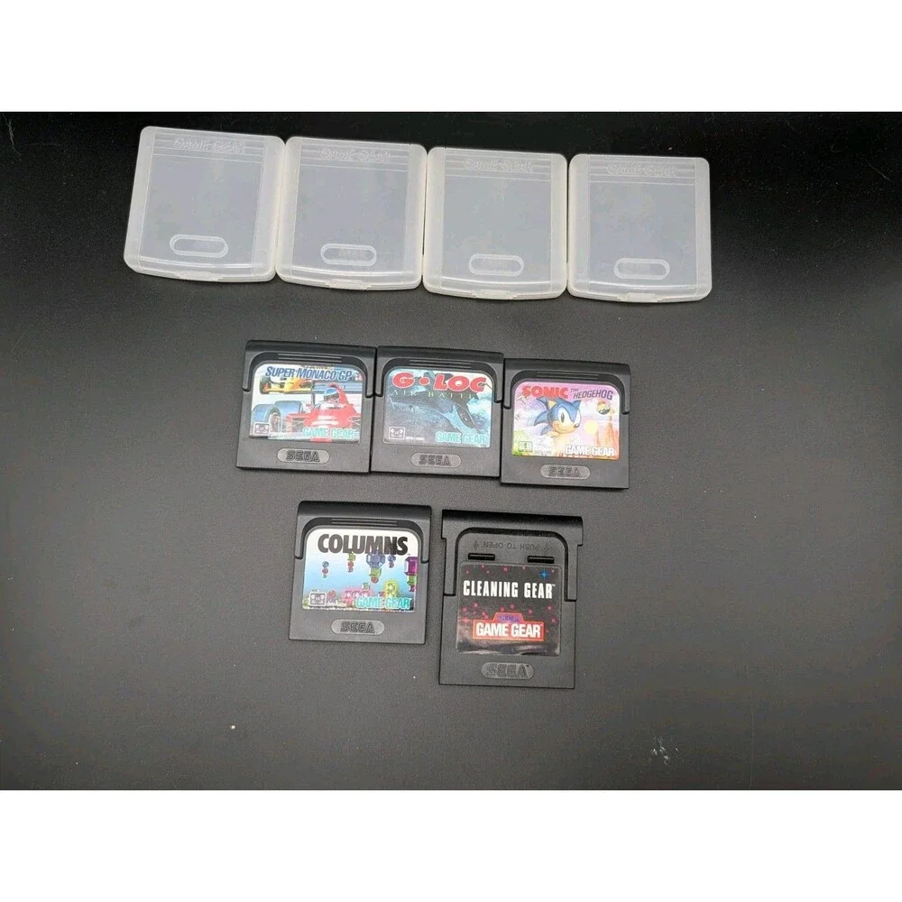 Sega Game Gear Lot of 5 Games 4 OEM Cases & Official Cleaner Sonic Columns G-LOC